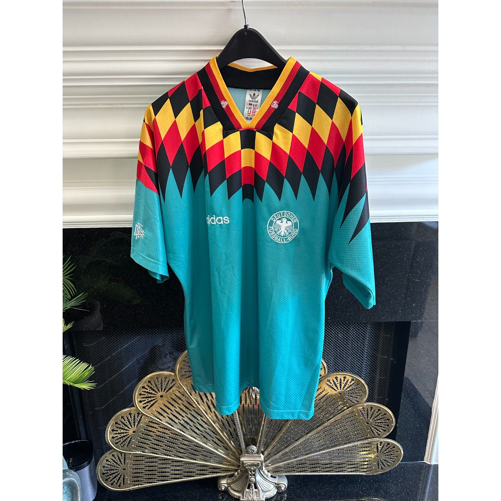 Vintage Adidas Germany 1994 Soccer Away Jersey Football L Mens Green